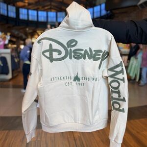 Disney Parks Off White Green Walt Disney World Zip-Up Hoodie Unisex 2026